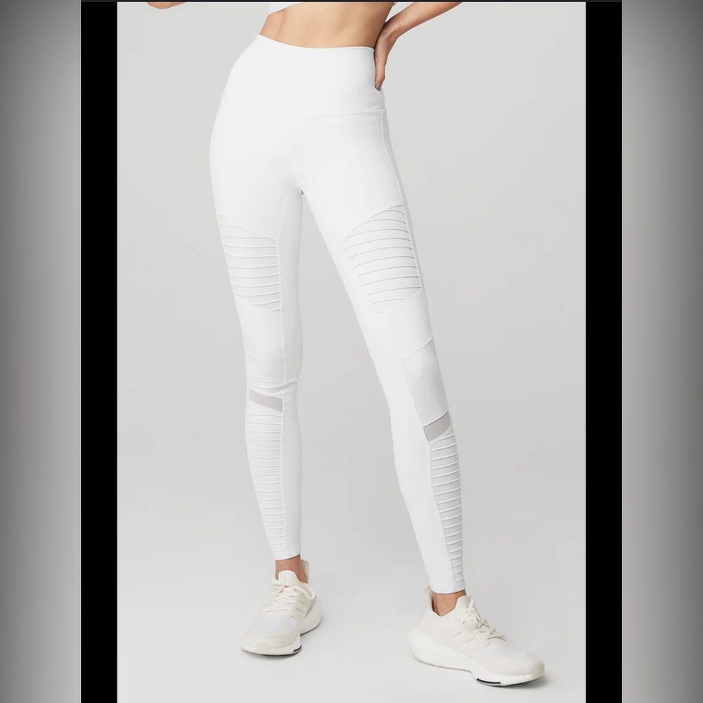 Alo Yoga White Moto Legging NWOT